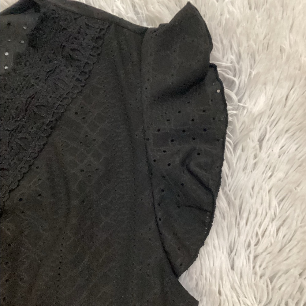 Shein black sleeveless with ruffle v neck midi dress Woman’s size 2X - Picture 9 of 13